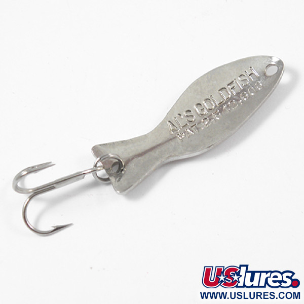 Vintage   Al's gold fish, 3/16oz Nickel fishing spoon #2145