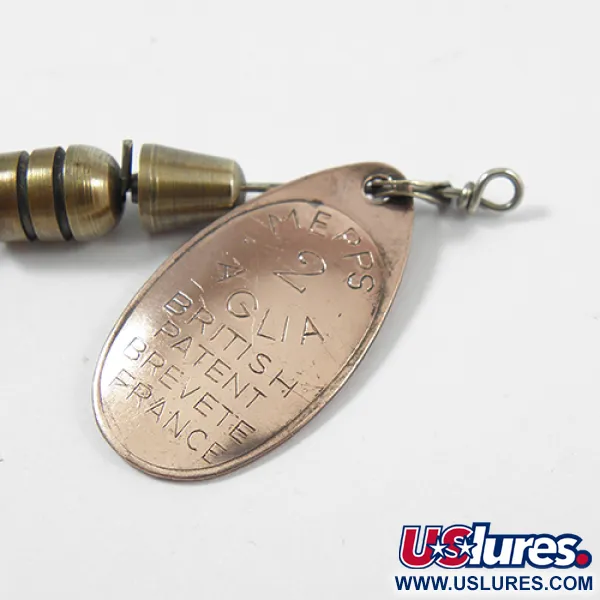 Vintage   Mepps Aglia 2, 3/16oz Copper spinning lure #2158