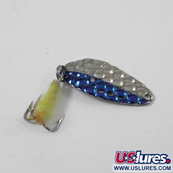 Vintage  Seneca Little Cleo, 1/4oz Nickel / Blue fishing spoon #2164