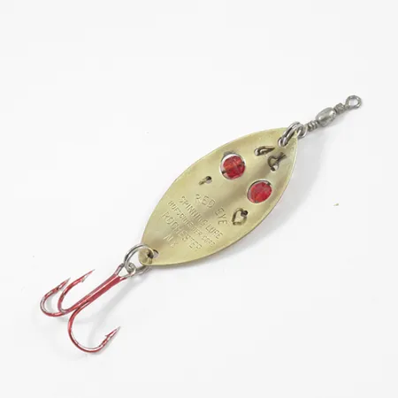 Vintage Hofschneider Red Eye junior, 2/5oz Gold / Red Eyes fishing spoon #2165