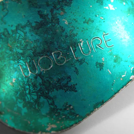 Vintage Yakima Bait Worden’s Wob Lure , 1/2oz Hammered Nickel / Green fishing spoon #2172