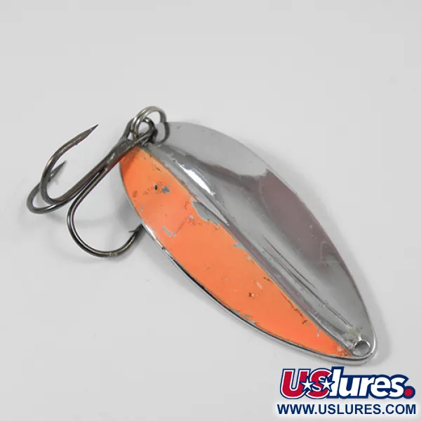 Vintage  TODDCO Main liner , 3/4oz Nickel / Orange fishing spoon #2174