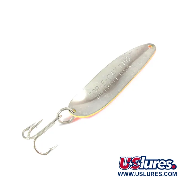 Vintage  Eppinger Dardevle Cop-E-Cat 7400, 1/2oz Yellow / Orange / Nickel fishing spoon #2180