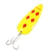 Vintage   Cabela's , 1oz Five of diamonds (Red / Yellow) / Nickel fishing spoon #2185