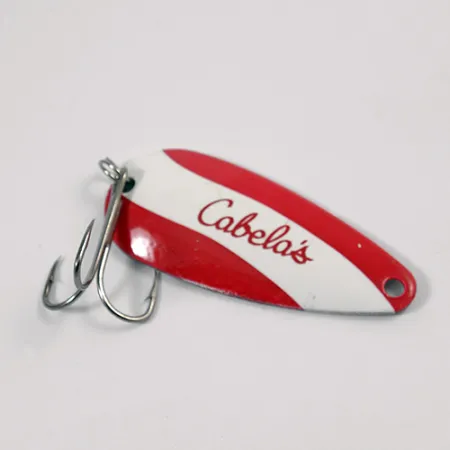 Vintage Cabela's , 2/5oz Red / White / Nickel fishing spoon #2191