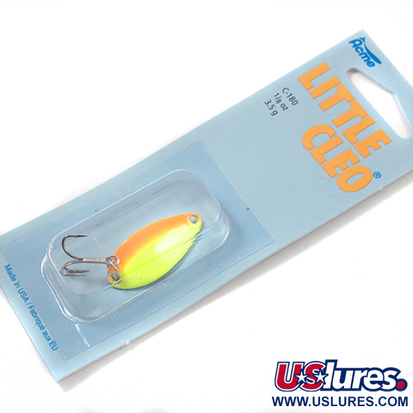  Acme Little Cleo, 1/8oz Yellow / Orange / Nickel fishing spoon #2213