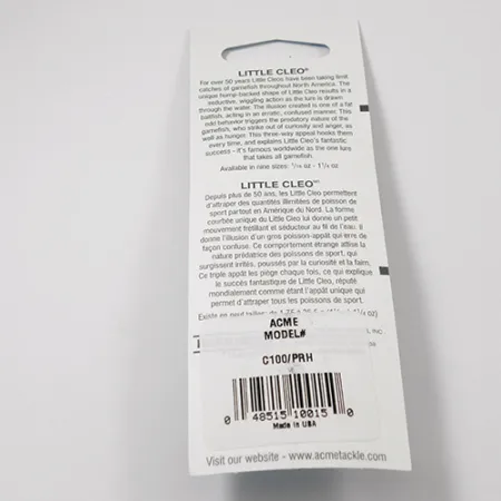 Acme Little Cleo, 1/3oz White / Red fishing spoon #2219