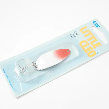 Acme Little Cleo, 1/3oz White / Red fishing spoon #2219
