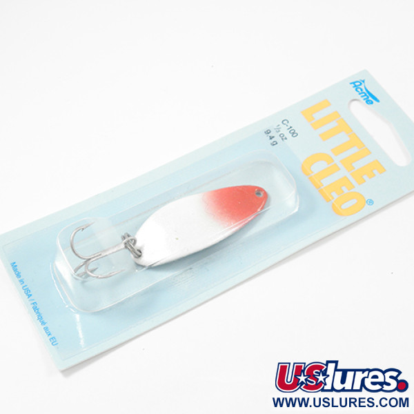  Acme Little Cleo, 1/3oz White / Red fishing spoon #2219