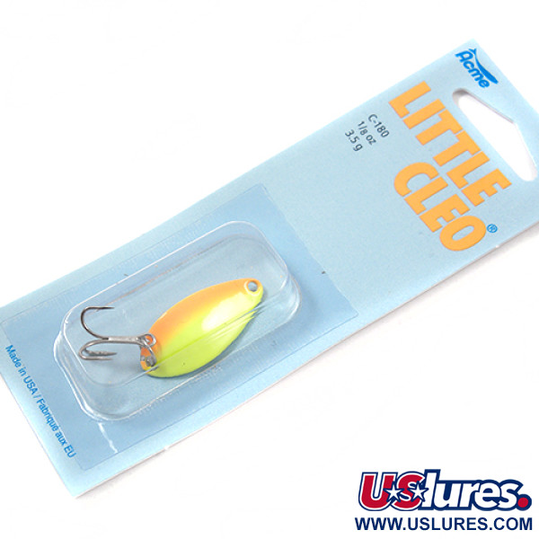  Acme Little Cleo, 1/8oz Yellow / Orange / Nickel fishing spoon #2713