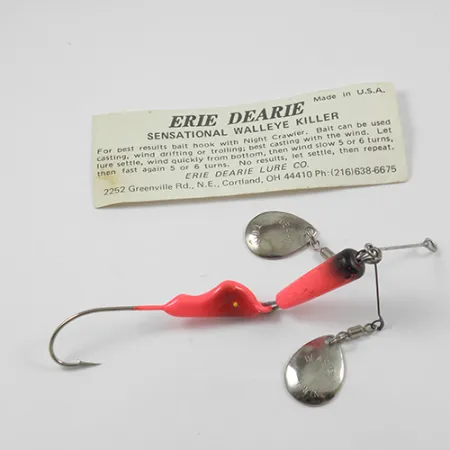Erie Dearie Walleye Killer, 3/5oz Nickel / Red spinning lure #2236