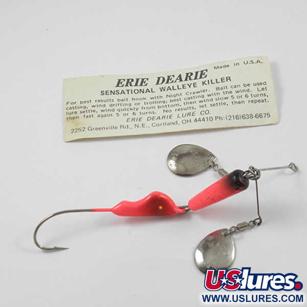 Erie Dearie Walleye Killer, 3/5oz Nickel / Red spinning lure #2236