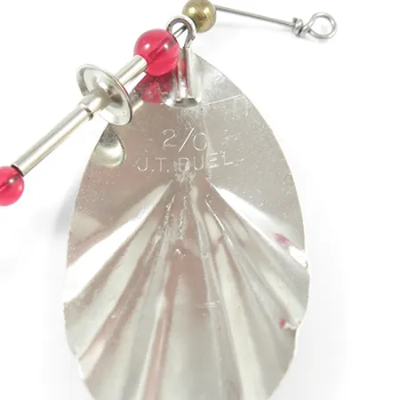 Vintage Eppinger Dardevle JT Buel, 1/2oz Nickel / Green / White spinning lure #2238