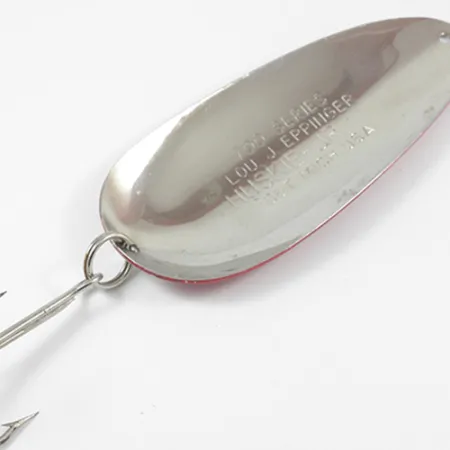 Vintage Eppinger Dardevle Huskie Junior, 2oz Red / White / Nickel fishing spoon #2242