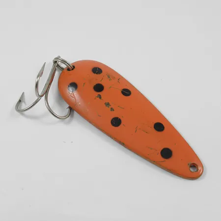 Vintage Len Thompson #2, 1oz Red / Black / Brass fishing spoon #2243