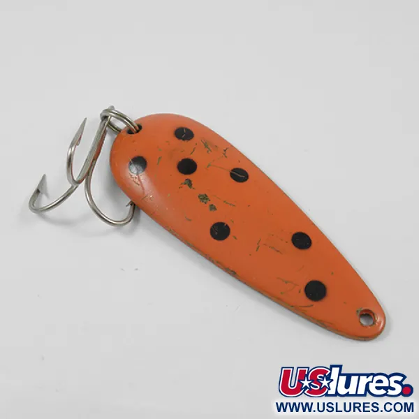 Vintage Len Thompson #2, 1oz Red / Black / Brass fishing spoon #2243