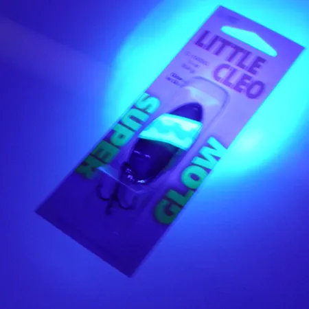 Acme Little Cleo Glow, 1/3oz Nickel / Pink / Yellow Glow in Dark and UV light fishing spoon #2245