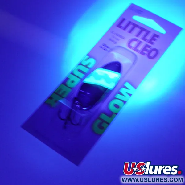  Acme Little Cleo Glow, 1/3oz Nickel / Pink / Yellow Glow in Dark and UV light fishing spoon #2245