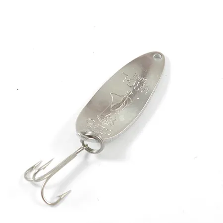 Vintage Seneca Little Cleo (Hula Girl), 1/3oz Green / Nickel / Glitter fishing spoon #2269