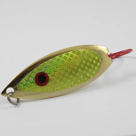 Vintage Captain Mikes Aqua Dream Weedless Aqua Dream, 2/5oz Gold / Green Scale fishing spoon #2276