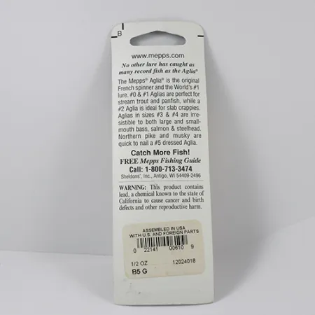 Mepps Aglia 5, 1/2oz Silver spinning lure #2299