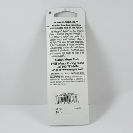 Mepps Aglia 5, 1/2oz Nickel spinning lure #2279