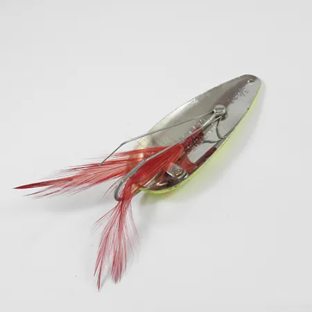 Vintage Eppinger Weedless Dardevle Dardevlet , 3/4oz Fluorescent Yellow / Red / Nickel fishing spoon #2285