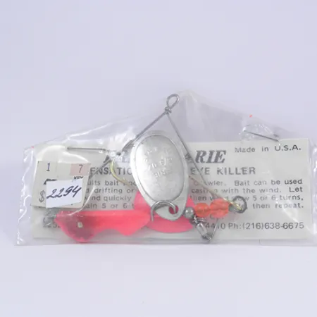 Erie Dearie Walleye Killer, 3/5oz Red / Nickel spinning lure #2294