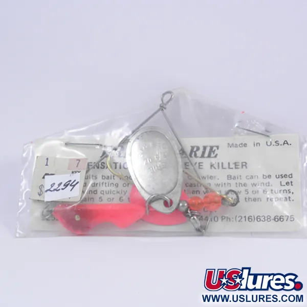   Erie Dearie Walleye Killer, 3/5oz Red / Nickel spinning lure #2294