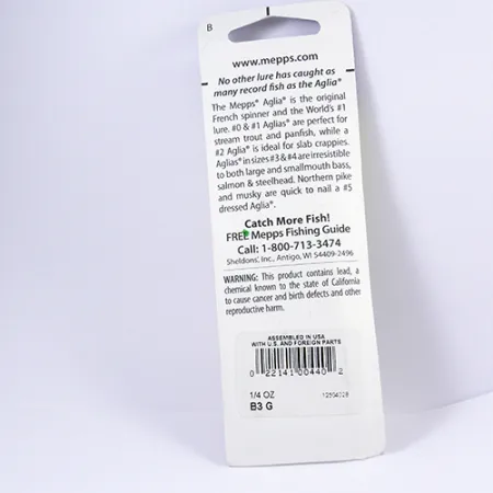 Mepps Aglia 3, 1/4oz Gold spinning lure #2295