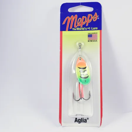 Mepps Aglia 3, 1/4oz Fire Tiger spinning lure #2297