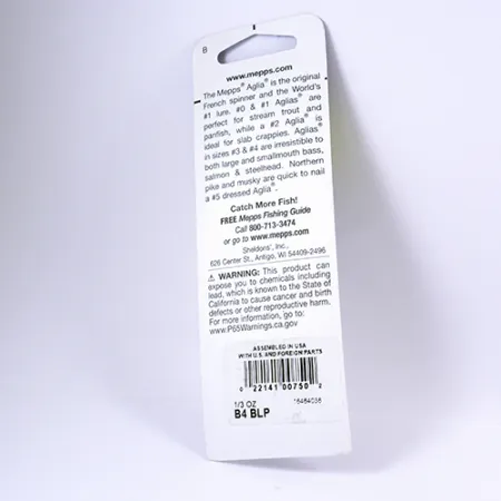 Mepps Aglia 4, 1/3oz Platinum Blue spinning lure #2298