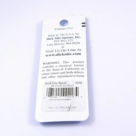 Dick Nite Spoons Dick Nite #2, Nickel / Red fishing spoon #2306