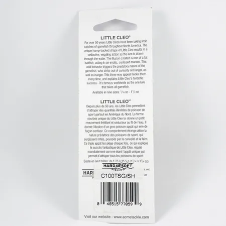 Acme Little Cleo Glow, 1/3oz Nickel / Pink / Yellow Glow in Dark and UV light fishing spoon #2308