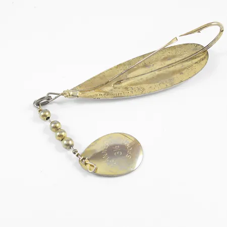 Vintage Weedless Johnson Silver Minnow , 1/2oz Gold / Silver fishing spoon #2318