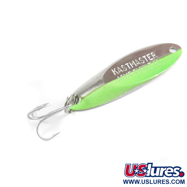 Vintage  Acme Kastmaster UV, 3/8oz Nickel / Green fishing spoon #2322