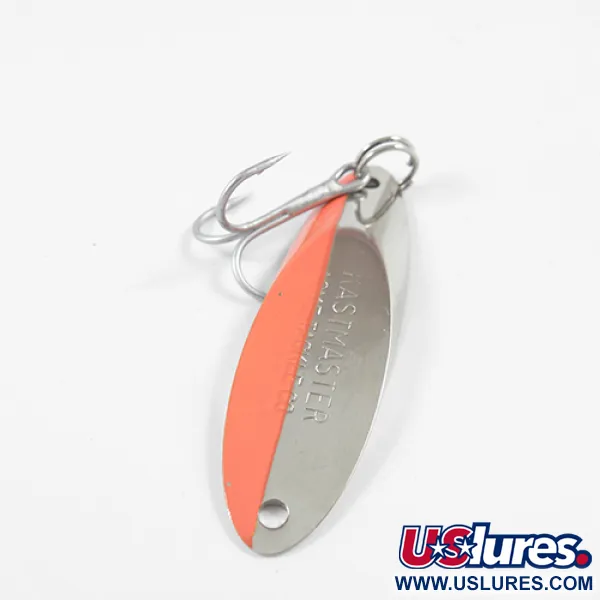 Vintage  Acme Kastmaster , 1/2oz Nickel / Orange fishing spoon #2339