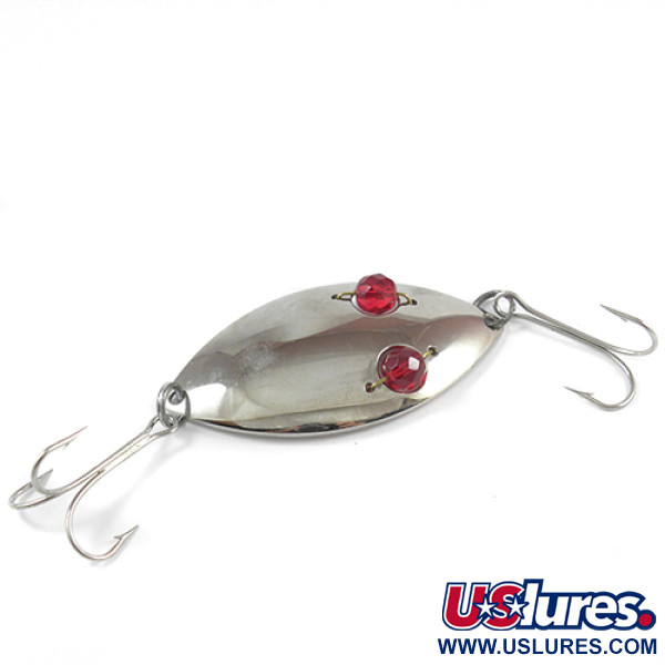 Vintage  Eppinger  Red Eye Wiggler , 1oz Nickel / Red Eyes fishing spoon #2341