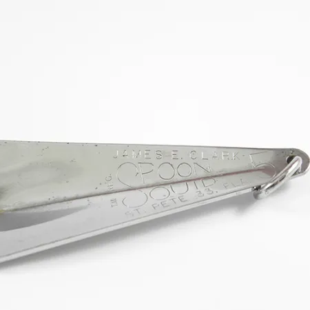 Vintage James E. Clark  Clark Spoon Squid, 1 1/4oz Nickel fishing spoon #2347