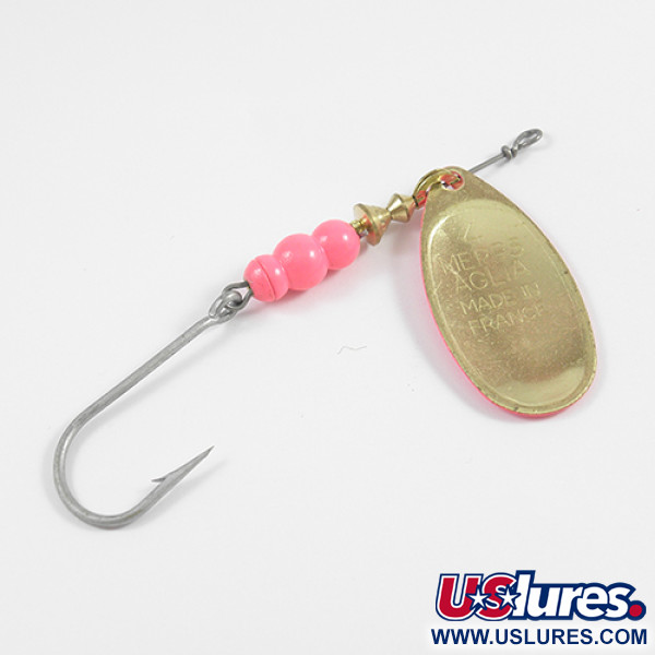  Mepps Aglia Hot 4, 1/3oz Hot pink (Bright Pink / Brass) spinning lure #2349