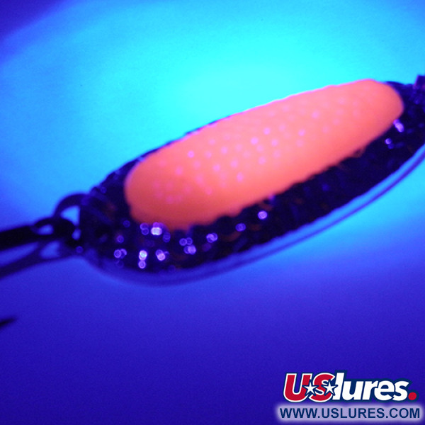   Blue Fox Pixee UV, 1/2oz Nickel / Glow UV Glow in UV light, Fluorescent fishing spoon #2353