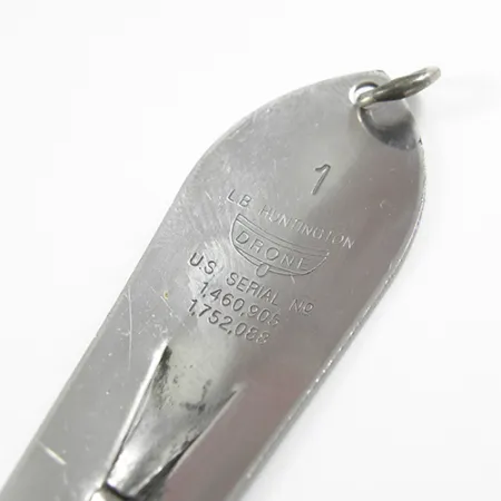 Vintage Huntington Weedless ORIGINAL DRONE SPOON 1, 2/5oz Nickel fishing spoon #2354