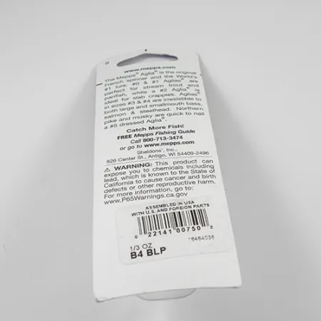 Mepps Aglia 4 Platinum, 1/3oz Platinum Blue spinning lure #2361