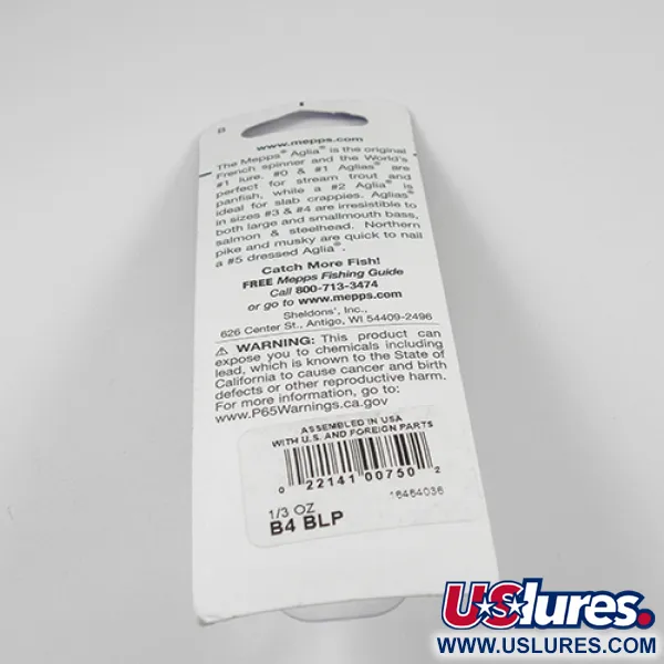   Mepps Aglia 4 Platinum, 1/3oz Platinum Blue spinning lure #2361