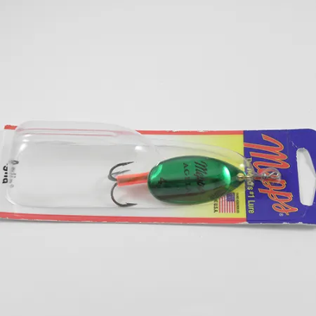 Mepps Aglia 4 Platinum, 1/3oz Platinum Green spinning lure #2362