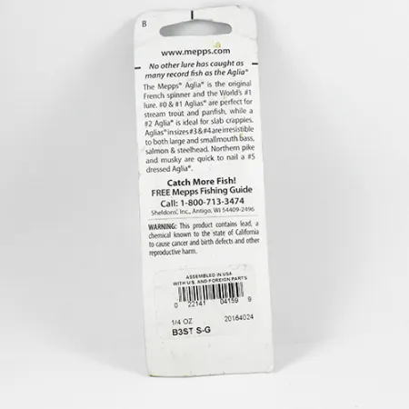 Mepps Aglia 3 dressed squirrel tail, 1/4oz Silver spinning lure #2366