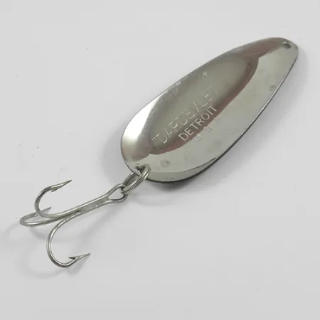 Vintage Eppinger Dardevle Dardevlet , 3/4oz Black / White / Nickel fishing spoon #2372