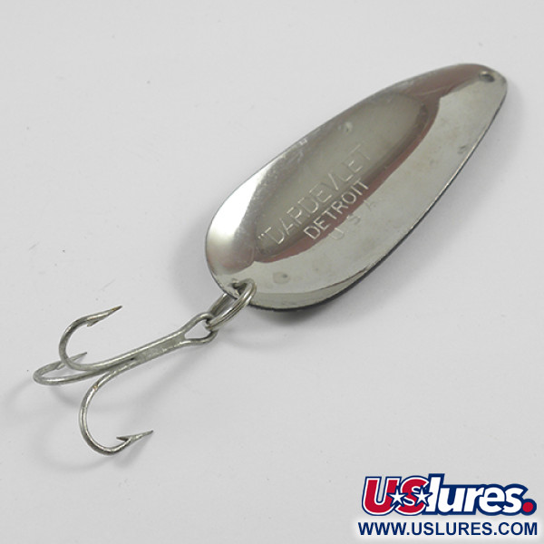 Vintage  Eppinger Dardevle Dardevlet , 3/4oz Black / White / Nickel fishing spoon #2372