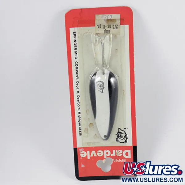  Eppinger Dardevle Imp, 2/5oz Black / White / Nickel fishing spoon #2382
