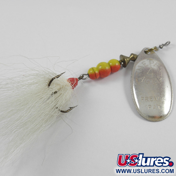 Vintage   Mepps Aglia 4 dressed (bucktail), 1/3oz Nickel spinning lure #2394